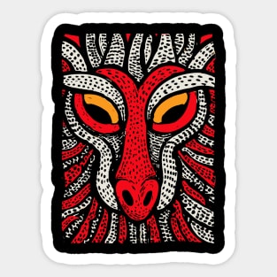Fierce Red Dragon | High-Contrast Fire Spirit Sticker